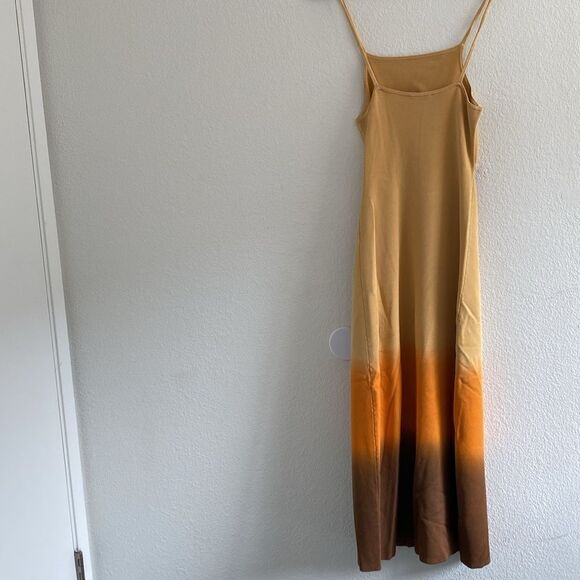 Sandro Ajá Orange Gradient Front Ring Midi Dress - Picture 7 of 10